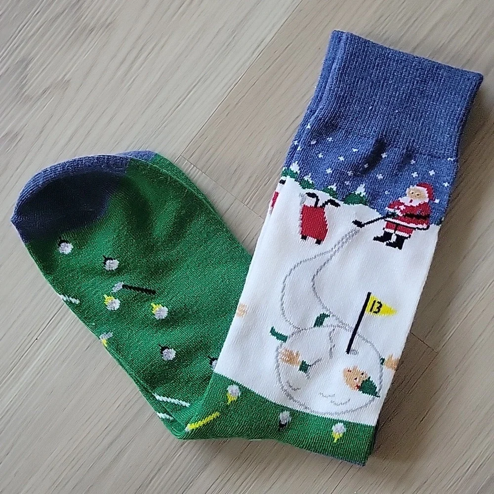 Men's NWOT Holiday Novelty Golf Crew Socks